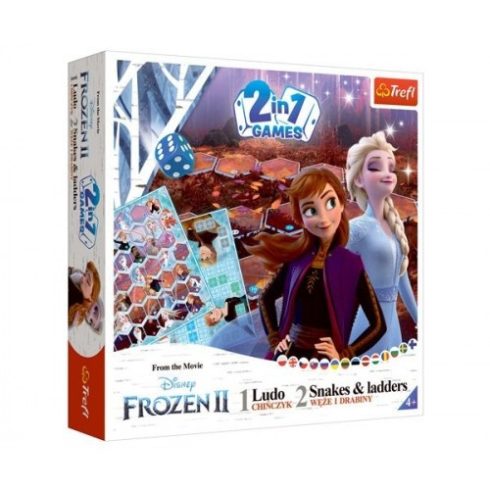 Frozen 2. társasjáték - 2 az 1-ben Ludo + Kígyók és létrák