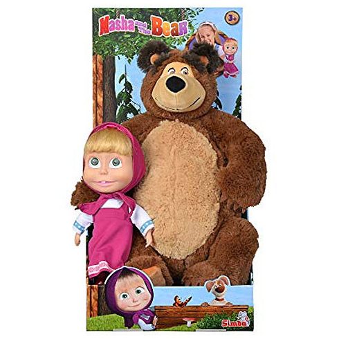 Mása és a Medve Plüss medve és Mása baba játékszett 43 cm-es - Simba Toys