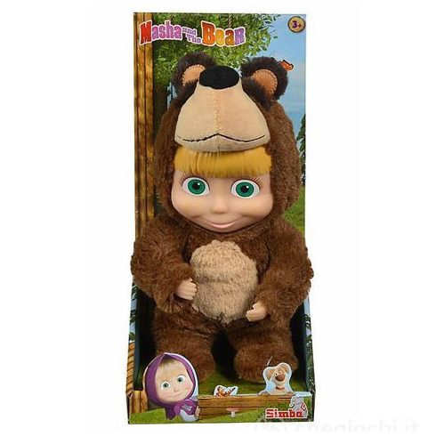 Mása és a medve - Mása baba maciruhában 25 cm-Simba Toys