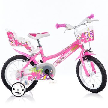 Flappy rózsaszín-fehér kerékpár 14-es méretben
