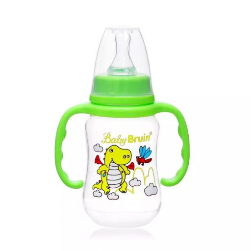 Színes mintás cumisüveg fogóval - 125ml