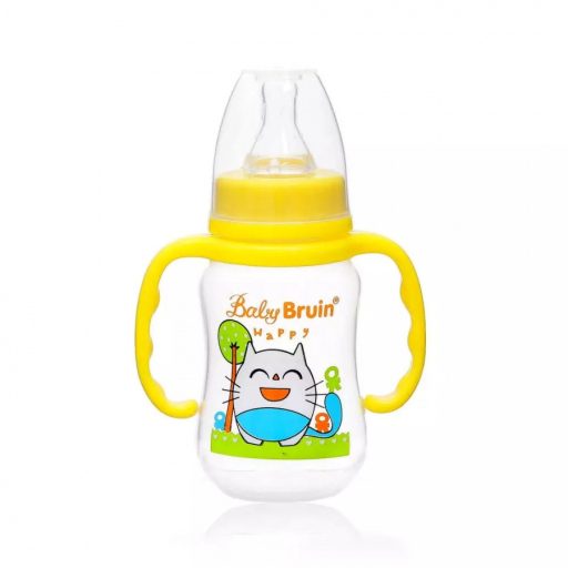Színes mintás cumisüveg fogóval - 125ml
