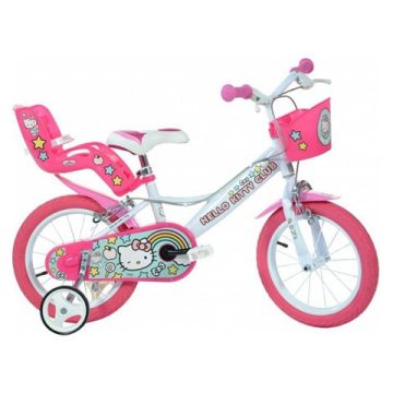 Hello Kitty rózsaszín-fehér kerékpár 16-os méretben