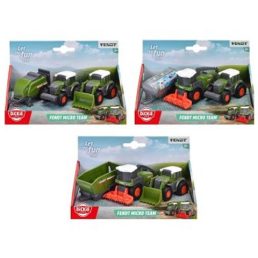   Dickie Fendt Micro Team 3 db-os farm munkagépek játékszett - többféle változatban
