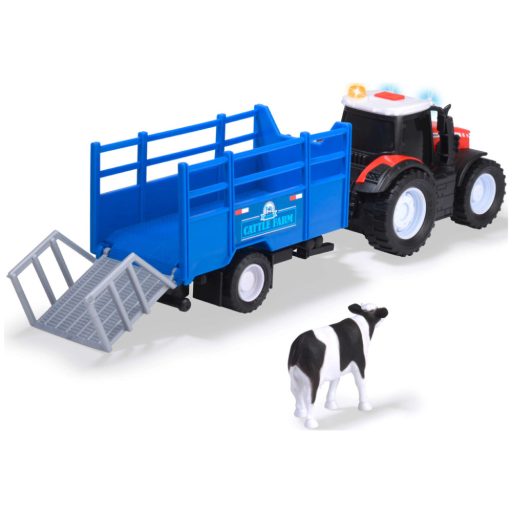 Dickie Fendt Farm Állatszállító Traktor Utánfutóval