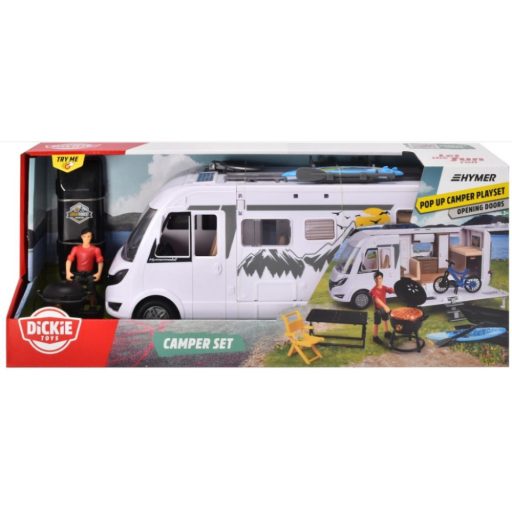 Dickie Hymer Camping Van Lakóautó Kiegészítőkkel 30 cm