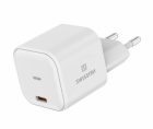 Swissten GaN hálózati töltőadapter 1xUSB-C, 65W, Power Delivery, fehér