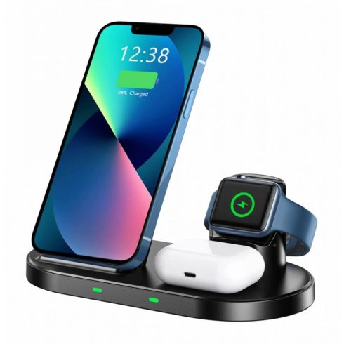 Swissten 3in1 vezeték nélküli töltőállomás (iPhone, AirPods, Watch)