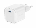 Swissten GaN hálózati töltőadapter 1xUSB-C PD, 20W, fehér