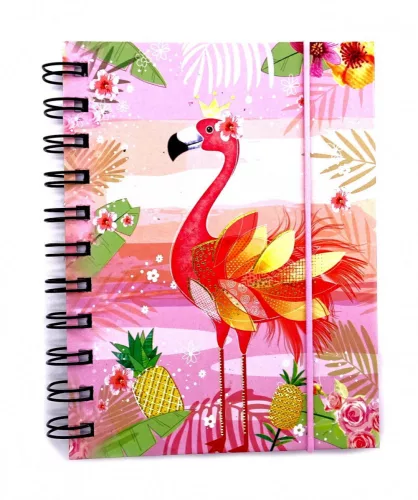 Notesz - flamingós díszítéssel - 12 x 15 cm - 80 lapos - 32464