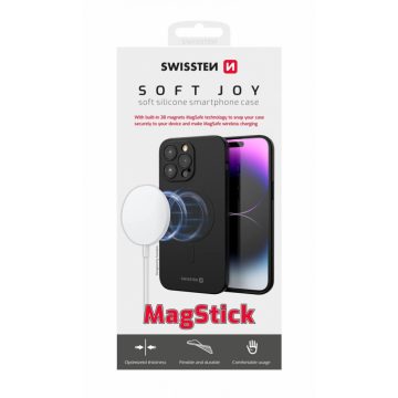 Swissten Soft Joy MagStick tok iPhone 15 Pro, fekete