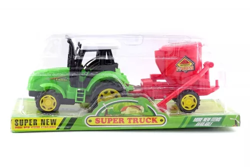 Traktor munkagéppel - platformon