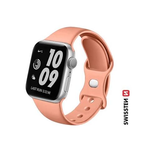 Swissten Apple Watch szilikon szíj 38/40/41 mm, narancs pink