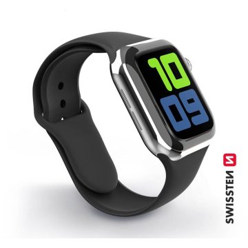 Swissten Apple Watch szilikon szíj, 42-44 mm, fekete