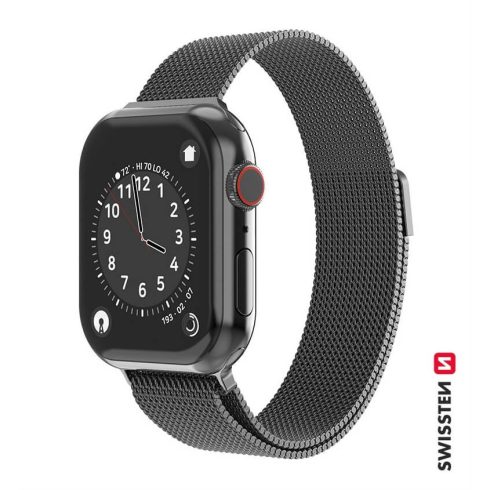 Swissten Apple Watch milánói szíj, 38-40 mm, fekete