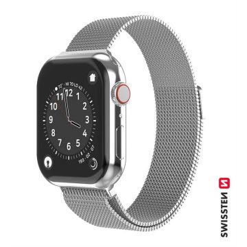 Swissten Apple Watch milánói szíj, 38-40 mm, ezüst