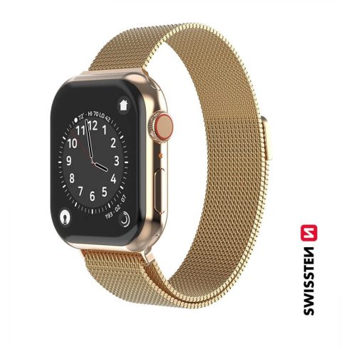 Swissten Apple Watch milánói szíj, 42-44 mm, arany