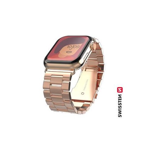 Swissten Apple Watch fém szíj, 38-40 mm, rozéarany