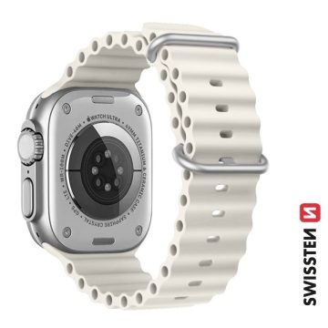   Swissten Apple Watch szilikon óceán szíj 42/44/45/49 mm, szürke