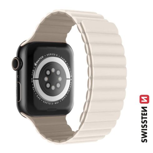 Swissten Apple Watch mágneses szilikon szíj 38/40/41 mm, fehér/cappuccino