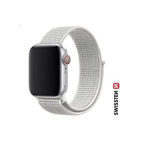 Swissten Apple Watch tépőzáras nylon szíj 38/40/41 mm, fehér