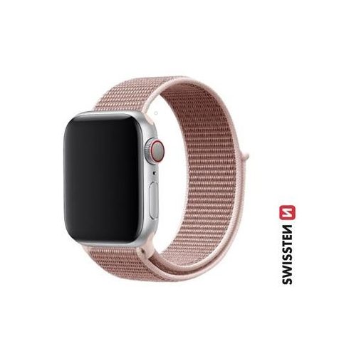 Swissten Apple Watch tépőzáras nylon szíj 38/40/41 mm, rosegold