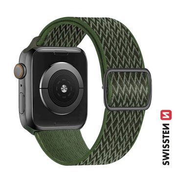   Swissten Apple Watch állítható nylon körszíj 38/40/41 mm, khaki