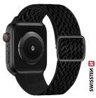 Swissten Apple Watch állítható nylon körszíj 42/44/45/49 mm, fekete