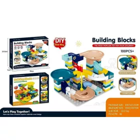   100 darabos golyópálya építőjátékszett dobozban - 46837