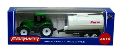 Traktor lószállítóval, tartállyal