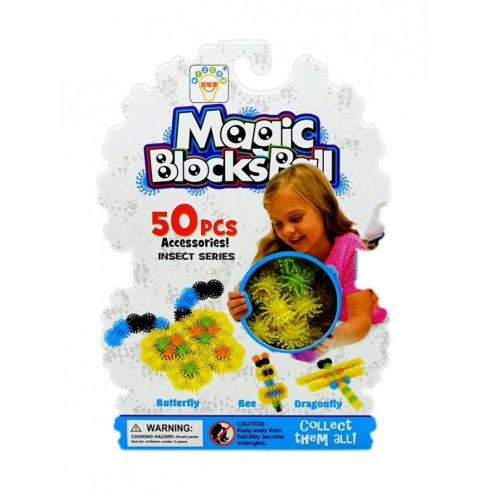 Magic Blocks Ball építőjáték sárga színben 50db-os