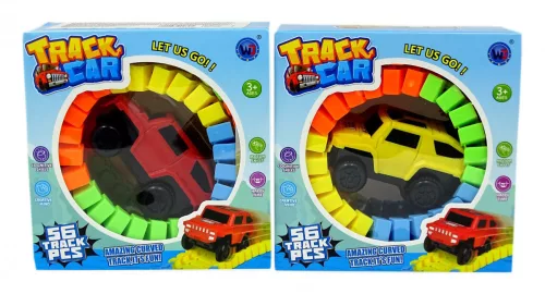 Track Car autópálya építő játék kisautóval - 48771