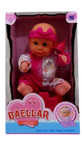 Csecsemő baba bilivel és cumisüveggel