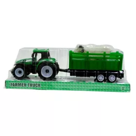 Traktor állatot szállító pótkocsival