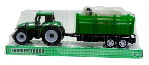 Traktor állatot szállító pótkocsival