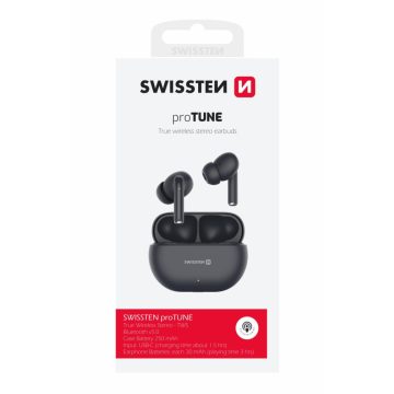 Swissten Pro Tune TWS bluetooth fülhallgató, fekete