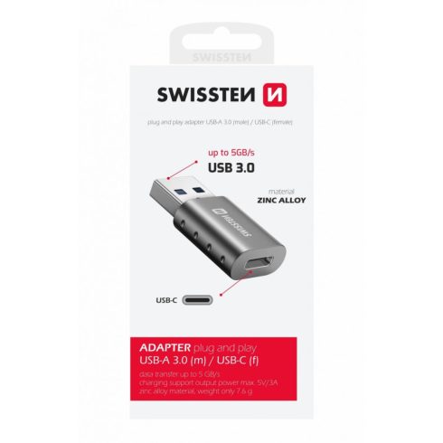 Swissten plug&play adapter USB-A to USB-C