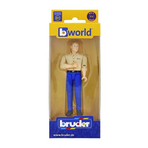 Bruder Bworld férfi figura bézs ingben 60006