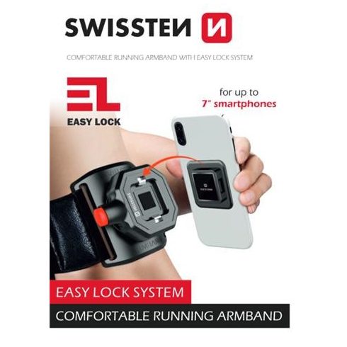 Swissten Easy Lock telefontartó karpánt sportoláshoz