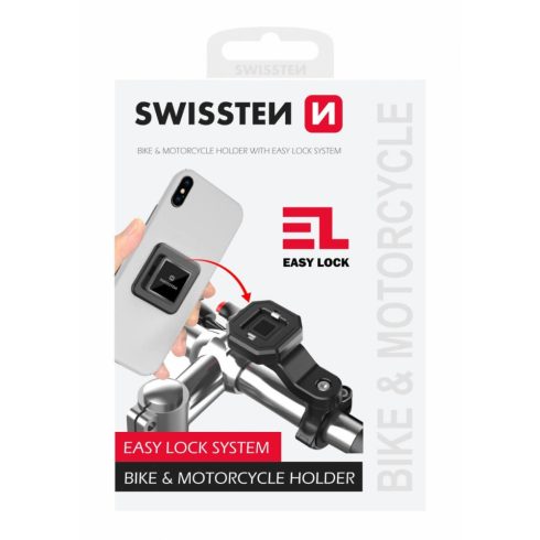 Swissten Easy Lock gyorscsatlakozós kerékpáros telefontartó