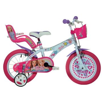 Barbie rózsaszín-fehér kerékpár 16-os méretben