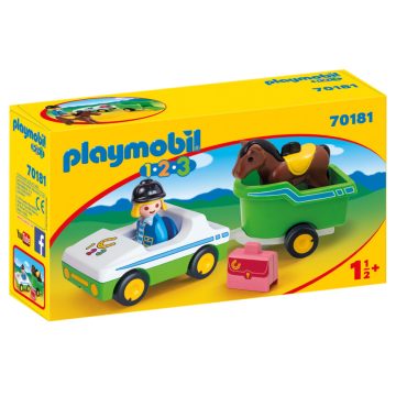 Playmobil - 1.2.3. Autó Lószállítóval - 70181