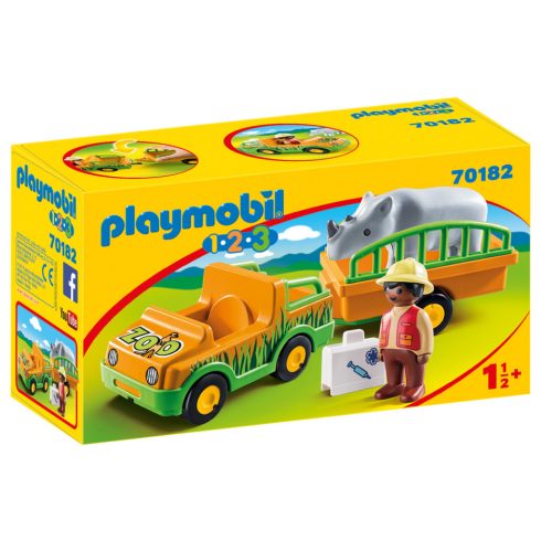 Playmobil - 1.2.3. Jármű Orrszarvúval - 70182