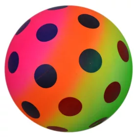 Gumilabda, pöttyös, szivárványos, 140 mm - 70995