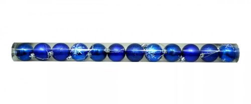 Karácsonyi gömb csomag - 5 cm - 12 db - kék - hengerben - 71492