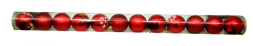 Karácsonyi gömb - 6 cm - 12 db - piros - 71493