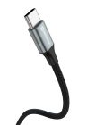 Swissten fonott textil adat- és töltőkábel USB/USB-C, 1,5m, fekete