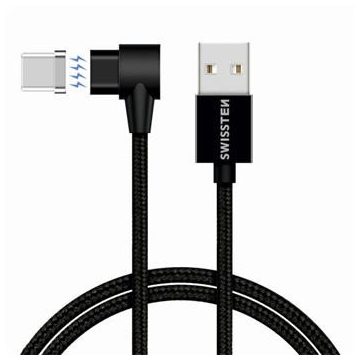   Swissten Arcade mágneses adat- és töltőkábel USB/mikro USB, 1,2 m fekete