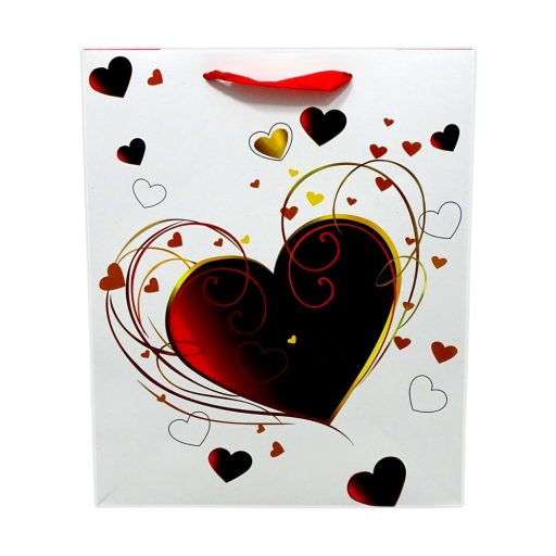Papírtasak - szíves - 18 x 23 x 8 cm - 71655