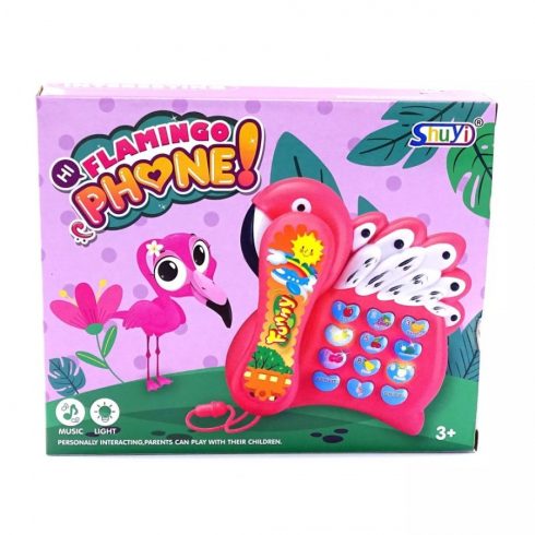 Zenélő telefon - flamingó - 82491